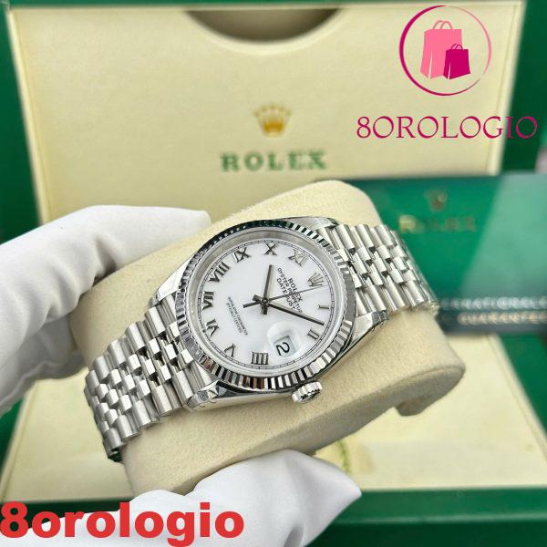 Replica Rolex Datejust 126234-0025 Quadrante Bianco con Indici Romani Jubilee 1:1 VSF 36mm Orologio - immagine 6