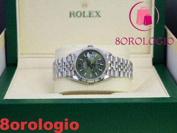 Rolex Datejust 126234-0047 Quadrante Luminoso Verde Palma Replica VSF 36mm Jubilee Migliore Orologio - immagine 6