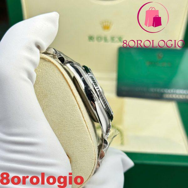 Replica Rolex Datejust 126234-0055 Quadrante Motivo Foglie di Palma Verde Oliva con Diamanti Jubilee VSF 36mm Orologio - immagine 5
