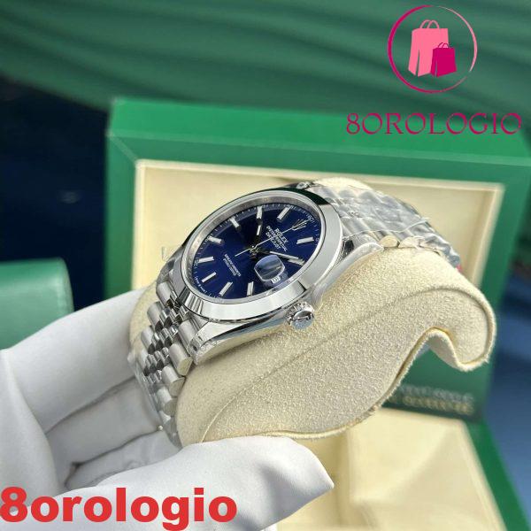 Replica Rolex Datejust 126300-0002 Quadrante Blu Luminoso Ghiera Liscia Jubilee VSF Migliore 41mm Orologio - immagine 5