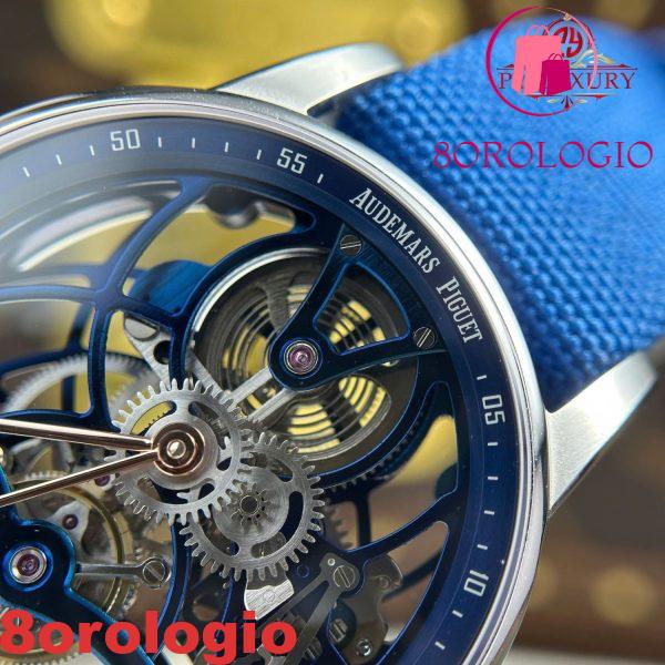 Audemars Piguet Code 11.59 Tourbillon Openworked 26600NB Cinturino in Tessuto Blu Elettrico 1:1 Migliore Replica APPF 41mm Orologio - immagine 7