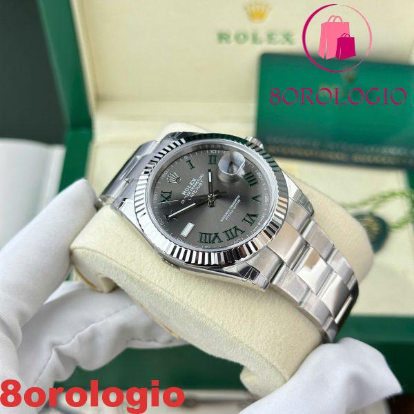 Replica Rolex Datejust 126334-0021 Quadrante Wimbledon Ardesia Bracciale Oyster 1:1 Super Clone VSF 41mm Orologio - immagine 5