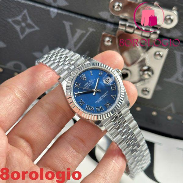 Rolex Datejust 278274 Quadrante Blu con Numeri Romani Ghiera Zigrinata Bracciale Jubilee Miglior Replica THB 31mm Orologio - immagine 10