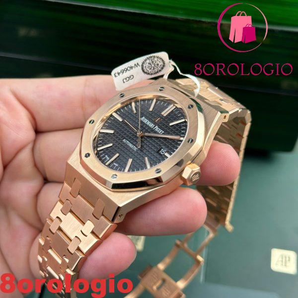 Audemars Piguet Royal Oak 15400OR Quadrante Nero Oro 18K Rivestito Migliore Replica Orologio ZF 41mm Orologio - immagine 7