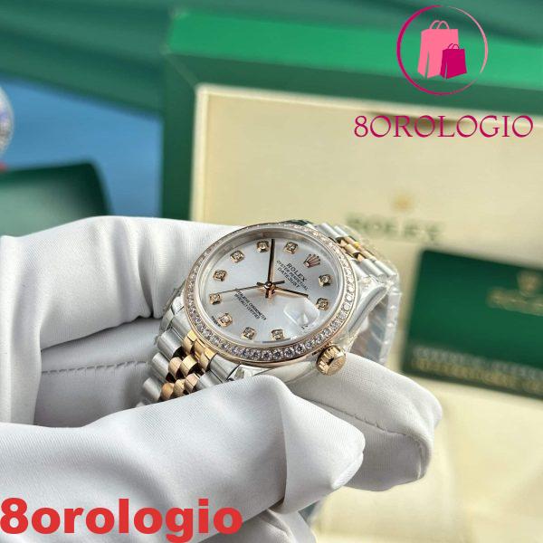 Replica Rolex Datejust 278381RBR-0016 Bicolore Oro Rosa Quadrante Argento Ghiera con Diamanti Jubilee 31mm Orologio - immagine 6