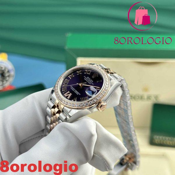 Replica Rolex Datejust 278381RBR-0020 Bicolore Quadrante Viola Romani Ghiera Diamanti Jubilee 31mm Orologio - immagine 6