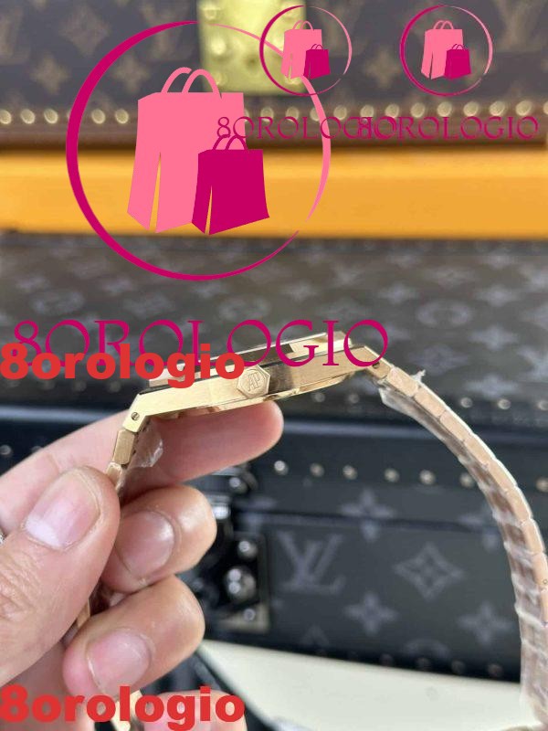 Audemars Piguet Royal Oak 15400OR Oro Rosa Quadrante Nero Replica 41mm Orologio - immagine 5