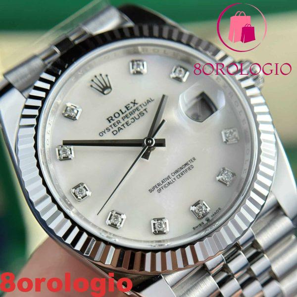 Rolex Datejust 41 126334 Quadrante bianco in madreperla con diamanti Jubilee Migliore replica Clean Factory Orologio - immagine 8