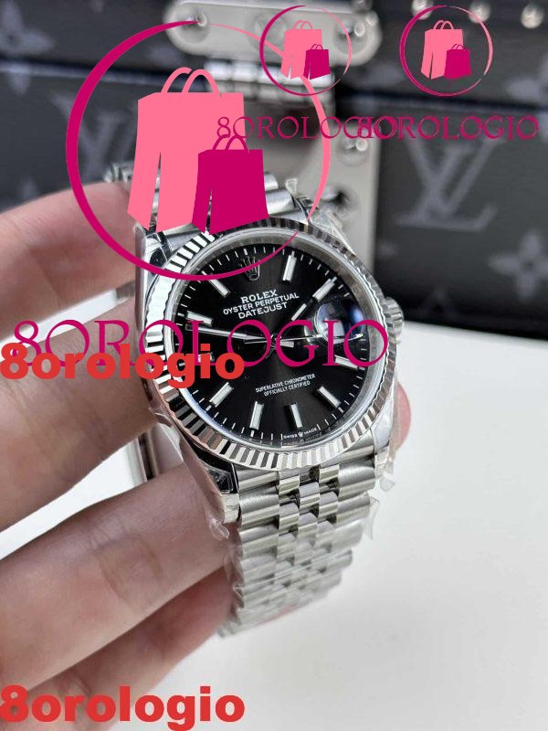 Replica di Alta Qualità Rolex Datejust Quadrante Nero Indici Luminosi 36mm Orologio - immagine 6