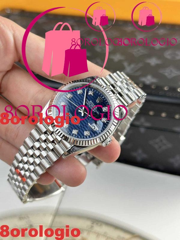 Rolex Datejust Quadrante Blu con Motivo Diamanti Jubilee Alta Qualità Replica 36mm Orologio - immagine 8