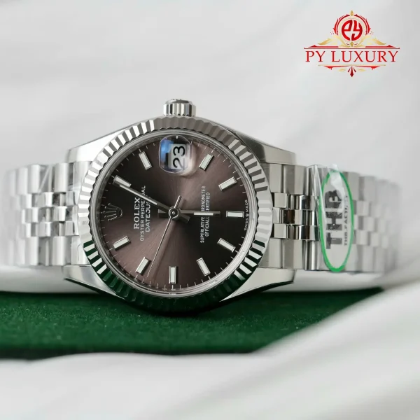Rolex Datejust 278274 Quadrante Grigio Scuro Lunetta Zigrinata Bracciale Jubilee Miglior Replica THB 31mm Orologio - immagine 7