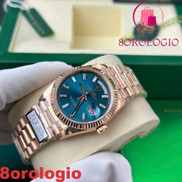 Rolex Day-Date 128235-0085 Quadrante con Diamanti Blu-Verde 158g Miglior Replica QF 36mm Orologio - immagine 7