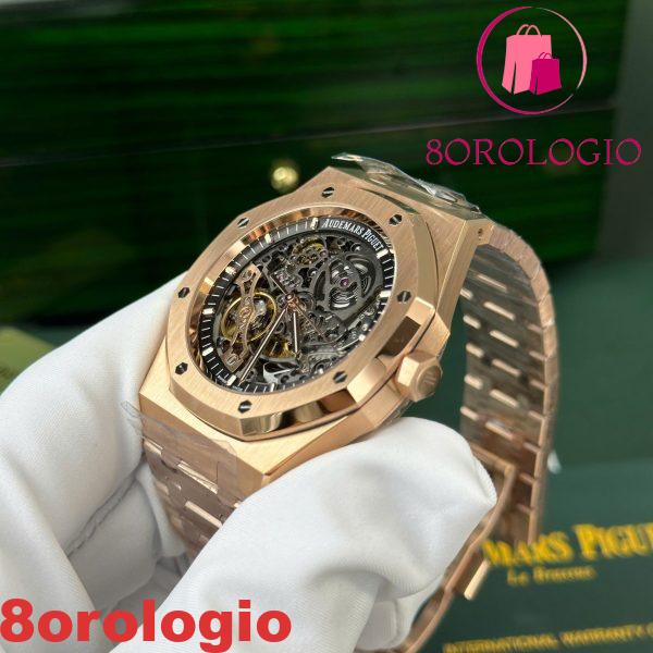 Audemars Piguet Royal Oak 15407OR Quadrante Scheletrato in Oro Rosa Replica Migliore 1:1 THB 41mm Orologio - immagine 9