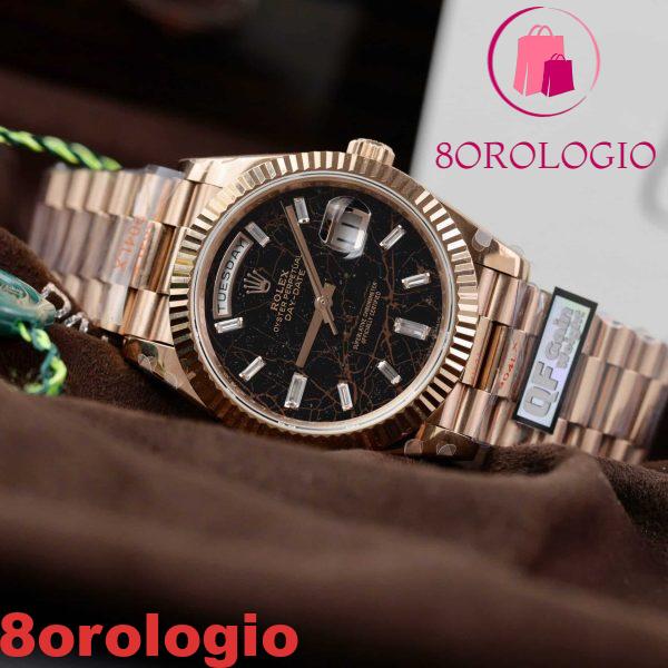 Replica Rolex Day-Date 228235 Oro Rosa Einsenkiesel Quadrante Baguette 186g Migliore Replica Q Factory 40mm Orologio - immagine 9