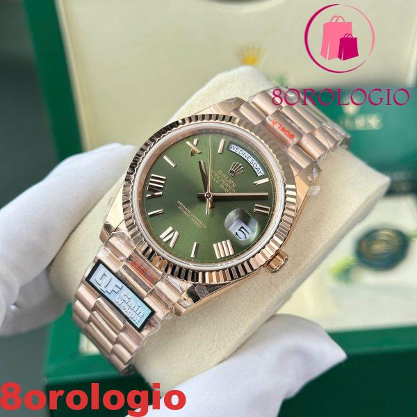 Rolex Day-Date 228235 Oro Rosa Quadrante Verde Oliva 187g Best Replica QF 40mm Orologio - immagine 7