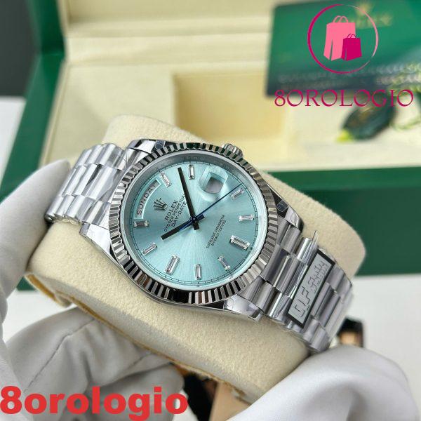 Replica Migliore Rolex Day-Date 228236-0006 Q Factory Quadrante Blu Ghiaccio con Baguette 188g 40mm Orologio - immagine 7