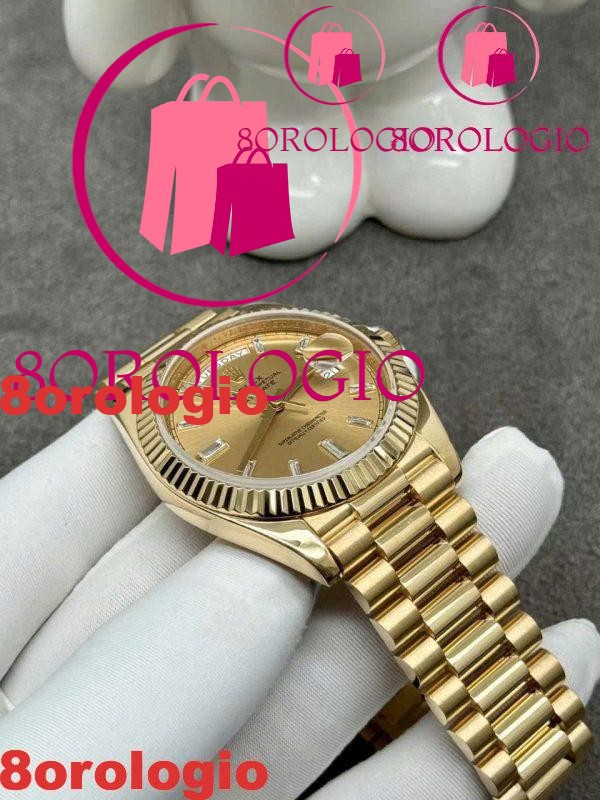 Rolex Day-Date 228238 Replica Quadrante Champagne Oro Massiccio 18K Diamanti CVD 40mm Orologio - immagine 5