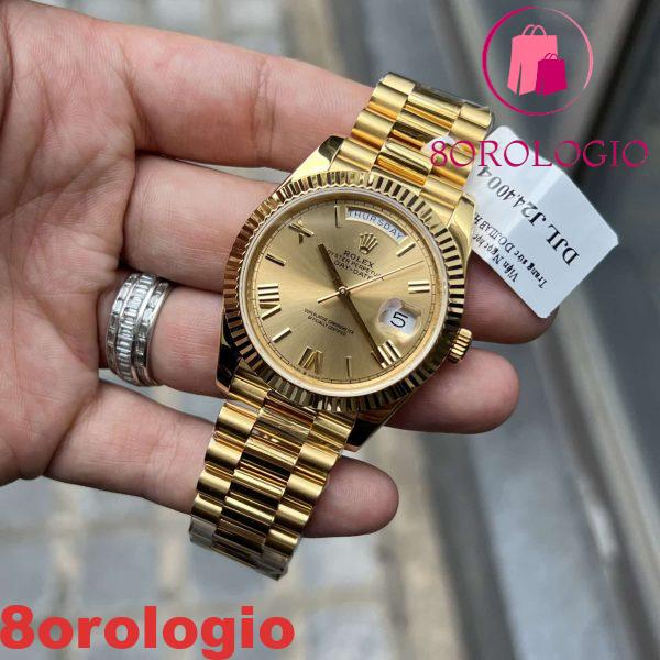 Rolex Day-Date 228238 Quadrante Champagne Romano 18K Gold Wrapped 175g GMF 40mm Replica Orologio - immagine 5