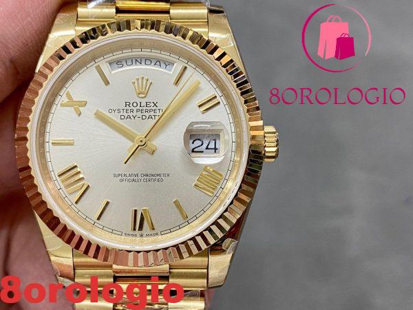 Replica di alta qualità Rolex Day-Date 228238-0002 Oro Giallo Quadrante Argento 184g 40mm Orologio - immagine 6