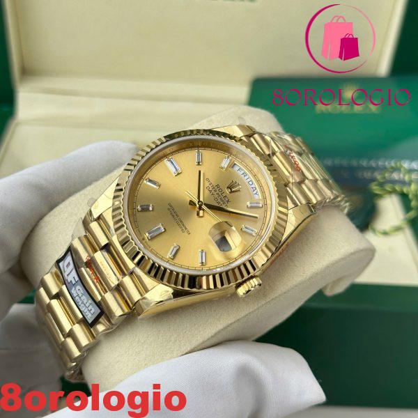Rolex Day-Date 228238-0005 Oro Giallo Quadrante Champagne Baguette 184g Replica di Migliore Qualità 40mm Orologio - immagine 7