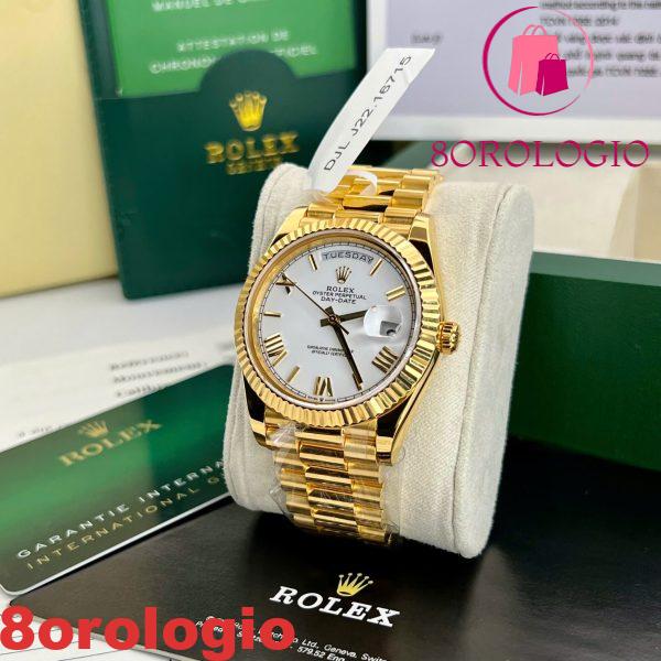 Replica migliore GMF V3 Rolex Day-Date 228238-0042 Quadrante bianco con numeri romani rivestimento in oro 18K 40mm Orologio - immagine 7
