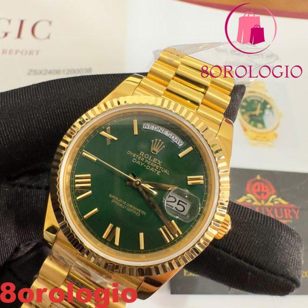 Rolex Day-Date 228238-0061 Quadrante Verde Romano Oro Giallo 18K Rivestito Miglior Replica V3 GMF 40mm Orologio - immagine 10