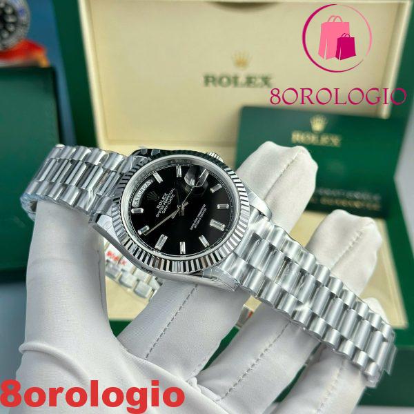 Rolex Day-Date 228239 Quadrante Nero Baguette 187g Replica Super Clone QF 40mm Orologio - immagine 7