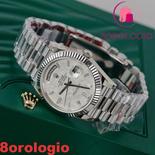 Rolex Day-Date 228239 Quadrante Meteorite Custom Moissanite Indici Ora GMF V3 Migliore Replica 40mm Orologio - immagine 6