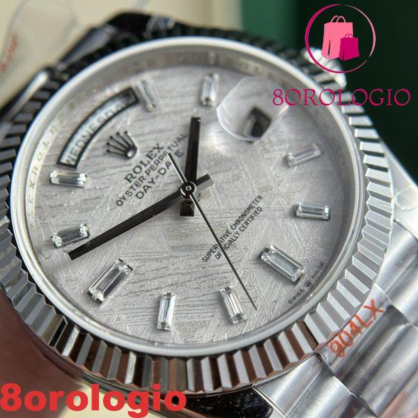 Rolex Day-Date 40 Quadrante Meteorite Baguette 176g Migliore Replica V3 GMF 40mm Orologio - immagine 8