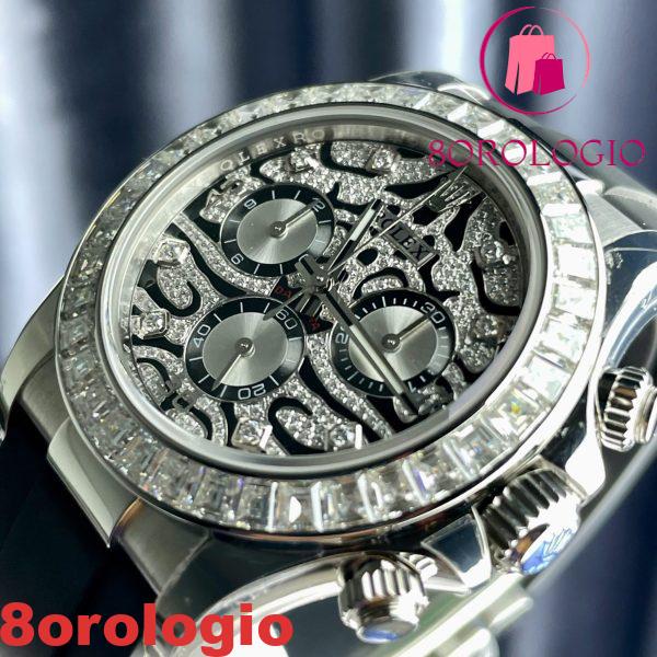 Rolex Daytona 'Eye Of The Tiger' 116589TBR Custom Moissanite Cinturino in Gomma Migliore Replica 40mm Orologio - immagine 6