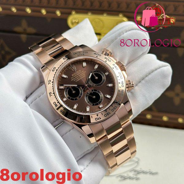 Rolex Daytona 116505 Quadrante Cioccolato Oro Rosa 18K Bracciale Oyster Rivestito Replica 1:1 Super Clone 40mm Orologio - immagine 10