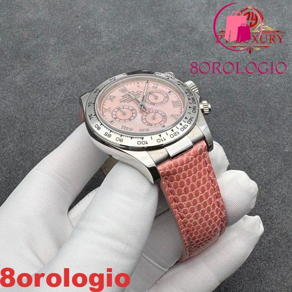 Rolex Daytona 116519 Quadrante Pink Beach MOP Cinturino in Pelle di Coccodrillo Replica Migliore 1:1 40mm Orologio - immagine 5