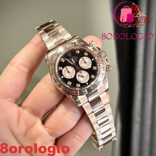 Rolex Daytona 126505-0002 Quadrante Nero e Sundust con Diamanti Bracciale Oyster Placcato Oro 18K Replica Super Clone 1:1 40mm Orologio - immagine 5