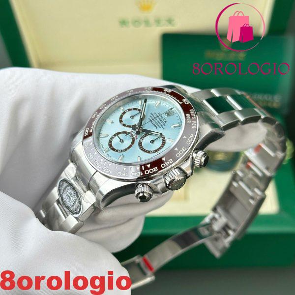 Replica Rolex Daytona 126506-0001 Platino Quadrante Blu Ghiaccio Lunetta Marrone Cerachrom Clean Factory 40mm Orologio - immagine 9