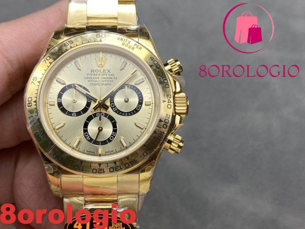 Replica Rolex Daytona 126508-0005 Oro Giallo Quadrante Dorato 180g Alta Qualità QF 40mm Orologio - immagine 6
