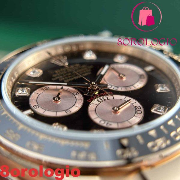 Replica Rolex Daytona 126515LN-0004 Oro Rosa Quadrante Nero Lucente & Sundust Diamanti Oysterflex 142g Super Clone 40mm Orologio - immagine 7