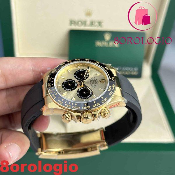 Rolex Daytona 126518 Oro Giallo Quadrante Champagne Oysterflex 142g Super Replica 40mm Orologio - immagine 8