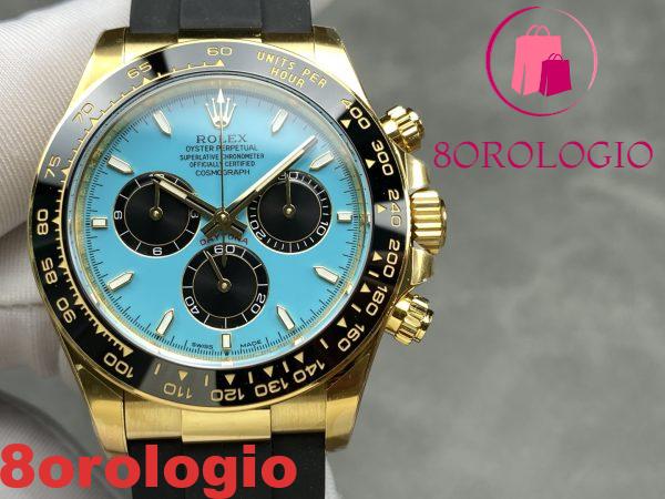 Replica Rolex Daytona 126518LN-0014 Oro Giallo Quadrante Turchese Blu & Nero Oysterflex 1:1 THBF 40mm Orologio - immagine 5