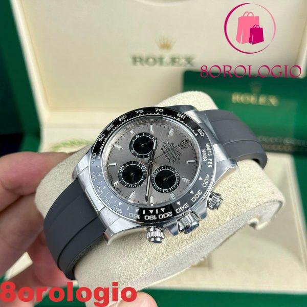 Replica Rolex Daytona 126519-0006 Acciaio & Quadrante Nero Lucido Cinturino in Gomma Oysterflex Clean Factory 40mm Orologio - immagine 10