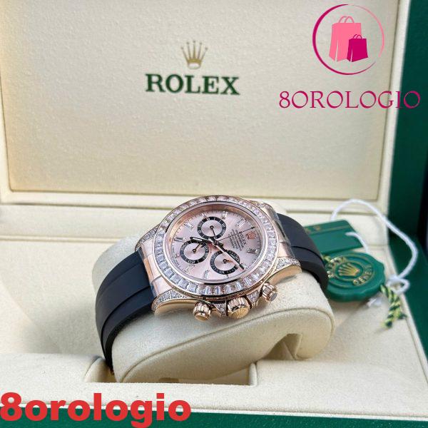Rolex Daytona 126535TBR-0002 Quadrante Sundust con Diamanti Ghiera e Anse con Pietre CZ Oysterflex Super Clone 40mm replica Orologio - immagine 9
