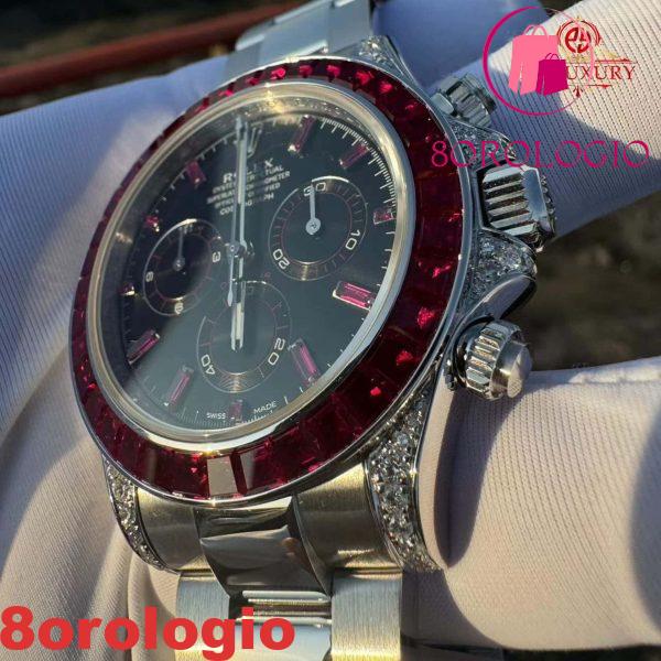 Rolex Daytona 126599TRU Oro Massiccio 18K Replica Personalizzata con Rubini Naturali e Diamanti Naturali 40mm Orologio - immagine 8