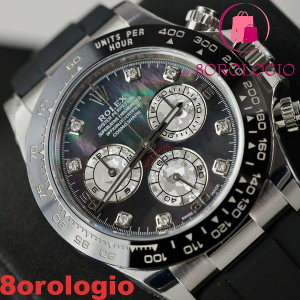 Rolex Daytona MOP Nero Numeri in Moissanite Super Clone 40 mm Replica Orologio - immagine 7