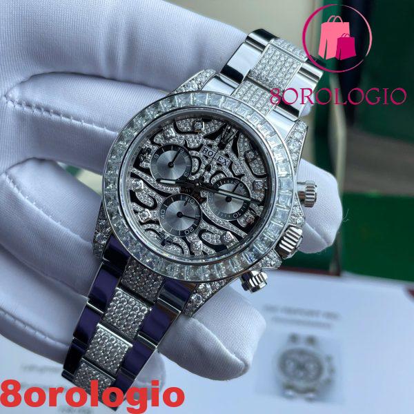 Replica Rolex Daytona Eye of the Tiger Bracciale in Metallo Moissanite Personalizzato Migliore 40mm Orologio - immagine 7