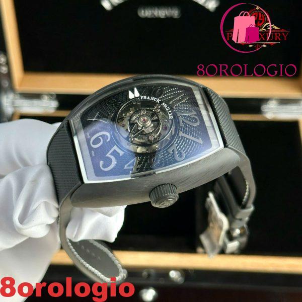 Franck Muller Grand Central Tourbillon Black Carbon Quadrante Arabo Replica Migliore 44mm Orologio - immagine 9