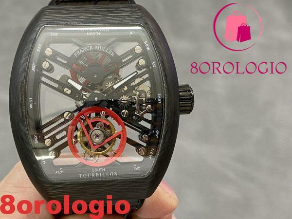 Franck Muller Vanguard Skeleton Tourbillon Black Carbon Fiber Migliore Replica ABF 45mm Orologio - immagine 6