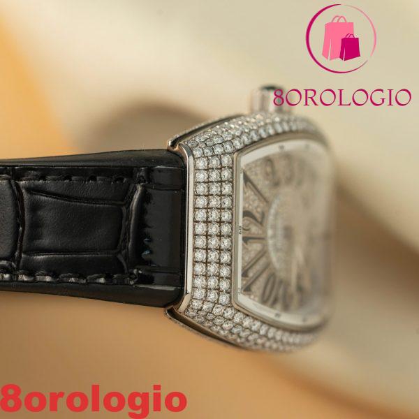 Franck Muller Vanguard V32 Black Full Moissanite Diamonds Miglior Replica ABF 32mm Orologio - immagine 6
