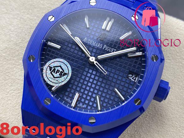 Replica Migliore 1:1 Audemars Piguet Royal Oak 15500 Quadrante Blu Ceramica Blu 41mm Orologio - immagine 8