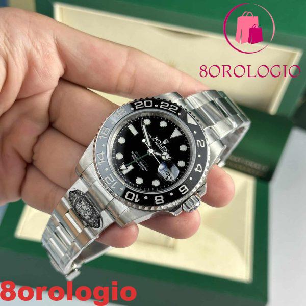 Rolex GMT-Master II 116710LN Quadrante Nero Bracciale Oyster Replica Super Clone Clean Factory 40mm Orologio - immagine 9