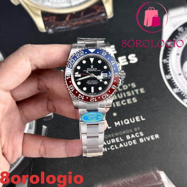 Rolex GMT-Master II 126710BLRO Pepsi Bracciale Oyster Replica Clean Factory 40mm Orologio - immagine 7