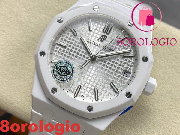 Audemars Piguet Royal Oak 15500 White Ceramic White Dial replica 1:1 Super Clone APSF 41mm Orologio - immagine 6